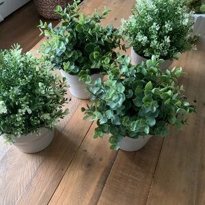 Set of IKEA Artificial Potted Plants w/ Vase
